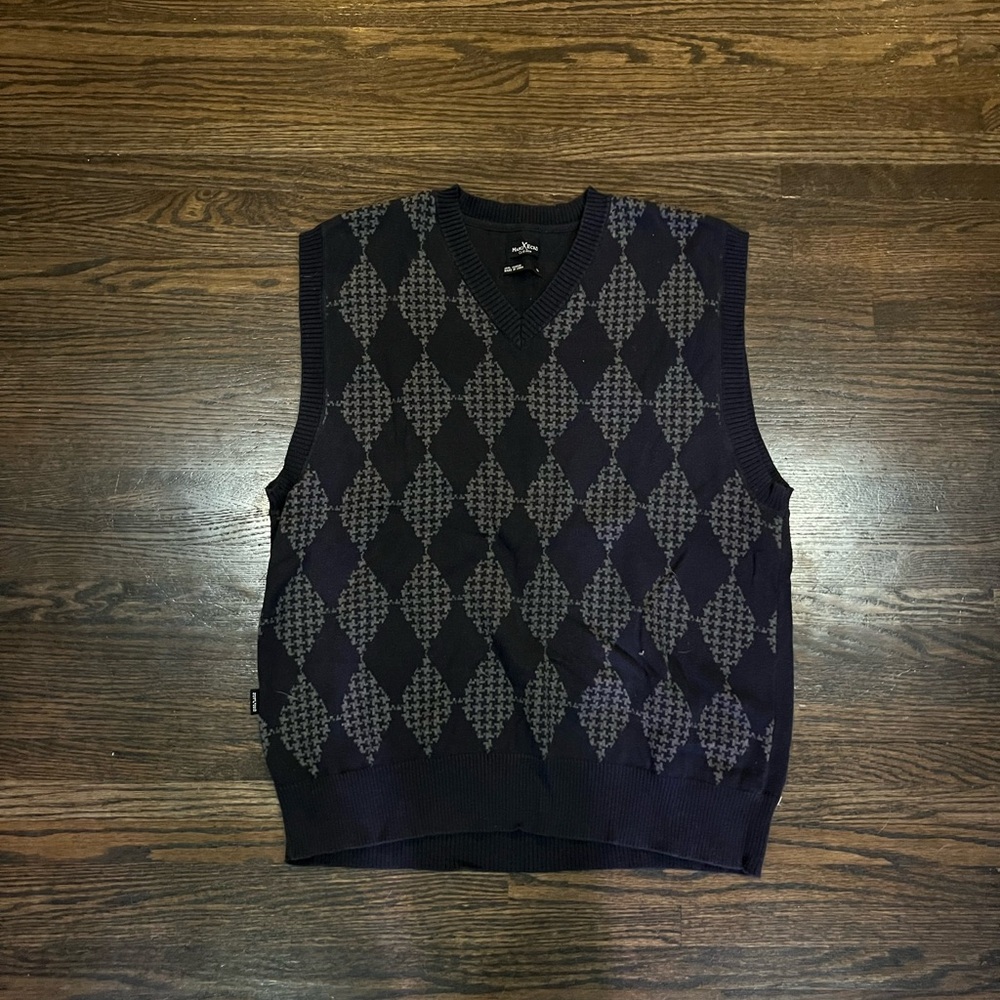 Argyle Sweater Vest Black